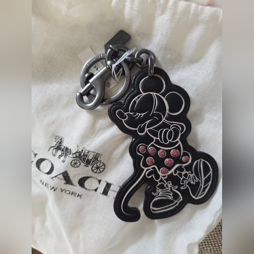 Coach x disney minnie mouse key chain bag charm